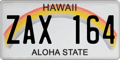 HI license plate ZAX164