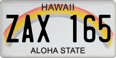 HI license plate ZAX165