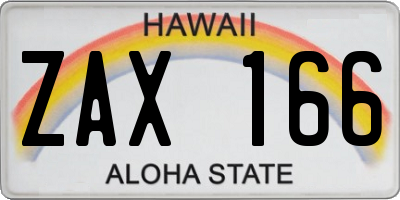 HI license plate ZAX166