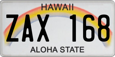 HI license plate ZAX168