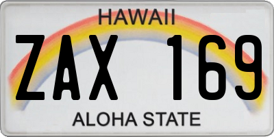 HI license plate ZAX169