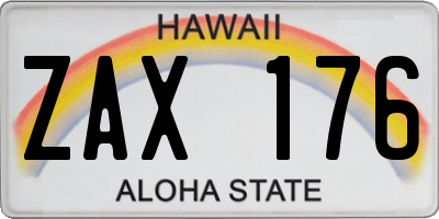 HI license plate ZAX176