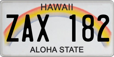 HI license plate ZAX182