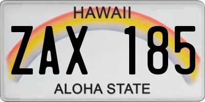HI license plate ZAX185