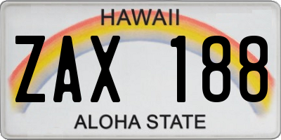 HI license plate ZAX188