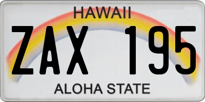 HI license plate ZAX195