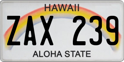 HI license plate ZAX239