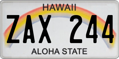 HI license plate ZAX244
