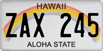 HI license plate ZAX245