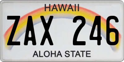 HI license plate ZAX246