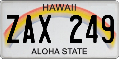 HI license plate ZAX249