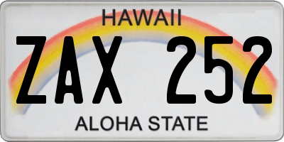 HI license plate ZAX252