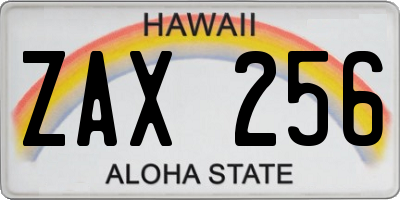 HI license plate ZAX256