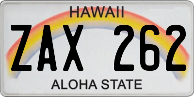 HI license plate ZAX262
