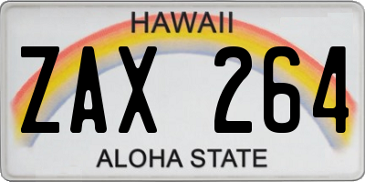 HI license plate ZAX264