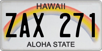 HI license plate ZAX271