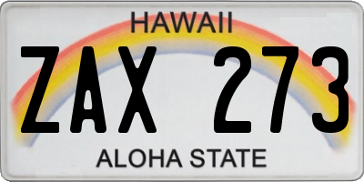 HI license plate ZAX273