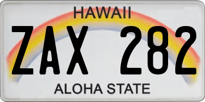 HI license plate ZAX282