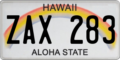 HI license plate ZAX283