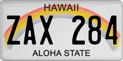 HI license plate ZAX284