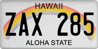 HI license plate ZAX285