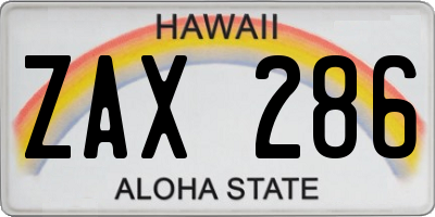HI license plate ZAX286