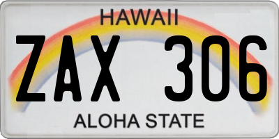 HI license plate ZAX306