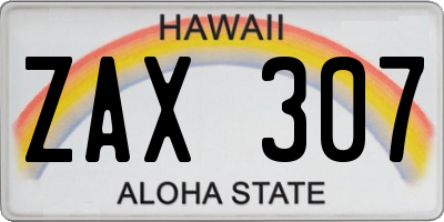 HI license plate ZAX307