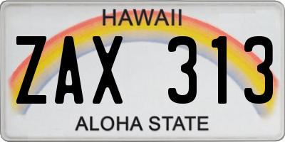 HI license plate ZAX313