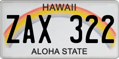 HI license plate ZAX322