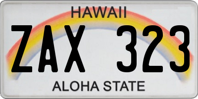 HI license plate ZAX323