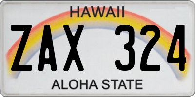 HI license plate ZAX324
