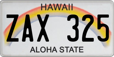 HI license plate ZAX325