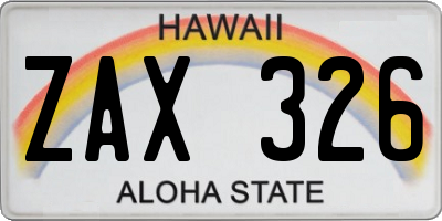 HI license plate ZAX326