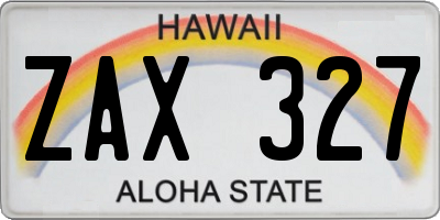 HI license plate ZAX327