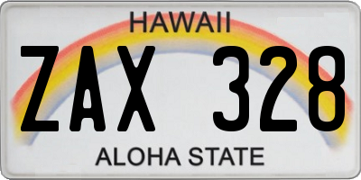HI license plate ZAX328