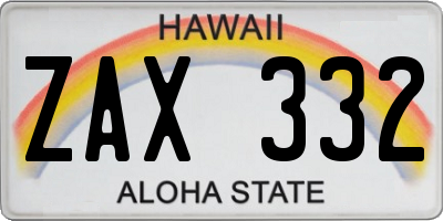 HI license plate ZAX332