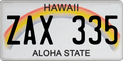 HI license plate ZAX335