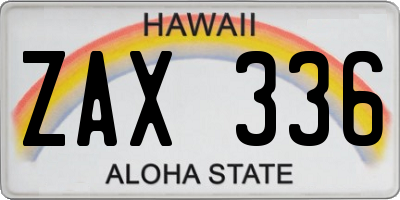 HI license plate ZAX336