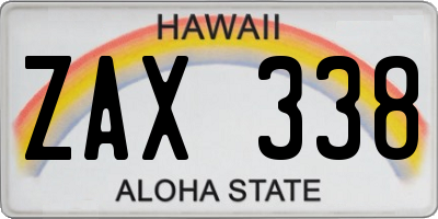 HI license plate ZAX338