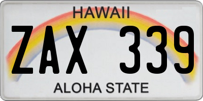 HI license plate ZAX339