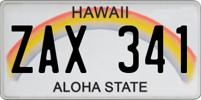 HI license plate ZAX341