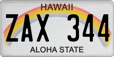 HI license plate ZAX344