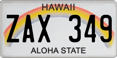 HI license plate ZAX349