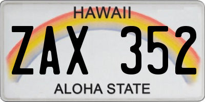 HI license plate ZAX352