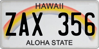 HI license plate ZAX356