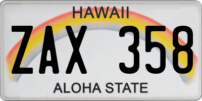HI license plate ZAX358