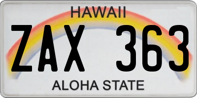 HI license plate ZAX363