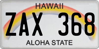 HI license plate ZAX368