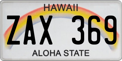HI license plate ZAX369